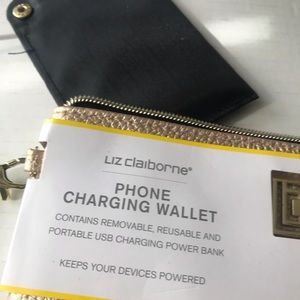 Beautiful Liz Claiborne gold charging wallet.